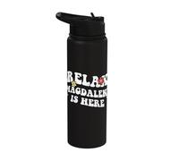 Retro Groovy Relax Magdalene is Here Funny Mother's Day Name Stainless Steel Insulated Water Bottle