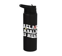 Retro Groovy Relax Marla is Here Funny Mother's Day Name Stainless Steel Insulated Water Bottle