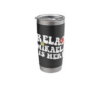 Retro Groovy Relax Mikaela is Here Funny Mother's Day Name Stainless Steel Insulated Tumbler