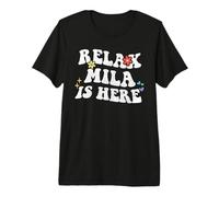Retro Groovy Relax Mila is Here Funny Mother's Day Name Premium T-Shirt