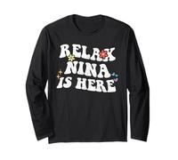 Retro Groovy Relax Nina is Here Funny Mother's Day Name Long Sleeve T-Shirt