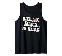 Retro Groovy Relax Nina is Here Funny Mother's Day Name Tank Top