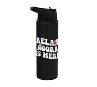 Retro Groovy Relax NOORA is Here Funny Mother's Day Name Stainless Steel Insulated Water Bottle