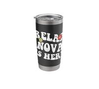 Retro Groovy Relax NOVA is Here Funny Mother's Day Name Stainless Steel Insulated Tumbler