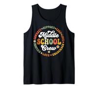 Retro Groovy School Crew Makes A Difference Design Tank Top