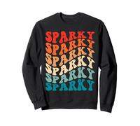 Retro Groovy Sparky Electrician Lightning 70s Vintage Funny Sweatshirt