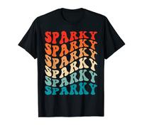 Retro Groovy Sparky Electrician Lightning 70s Vintage Funny T-Shirt