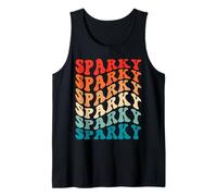 Retro Groovy Sparky Electrician Lightning 70s Vintage Funny Tank Top