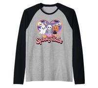 Retro Groovy Spooky Babe Cute Halloween Crew Raglan Baseball Tee
