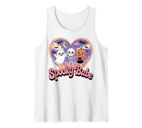 Retro Groovy Spooky Babe Cute Halloween Crew Tank Top
