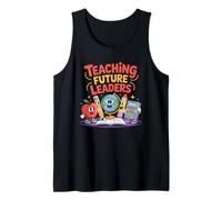 Retro Groovy Teacher Teaching Future Leaders Back to School Tank Top