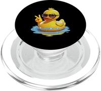 Retro Groovy Yellow Rubber Duck Peace Funny Duck Lovers PopSockets PopGrip for MagSafe