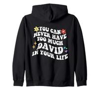 Retro Groovy You Can Never Have Too Much DAVID In Your Life Zip Hoodie