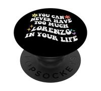 Retro Groovy You Can Never Have Too Much LORENZO In Your PopSockets Adhesive PopGrip