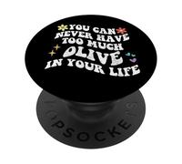 Retro Groovy You Can Never Have Too Much OLIVE In Your Life PopSockets Adhesive PopGrip