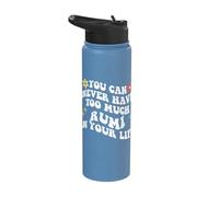 Retro Groovy You Can Never Have Too Much Rumi in Your Life Stainless Steel Insulated Water Bottle