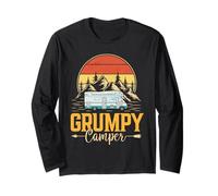 Retro Grumpy Camper Vintage Traveler Traveling Camping Long Sleeve T-Shirt