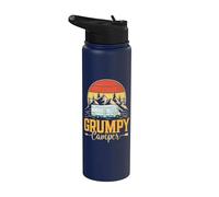 Retro Grumpy Camper Vintage Traveler Traveling Camping Stainless Steel Insulated Water Bottle