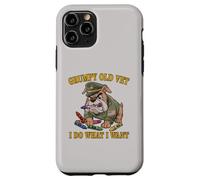 Retro GRUMPY OLD VET DO WHAT WANT Eat Crayons Dad Bod Proud Case for iPhone 11 Pro
