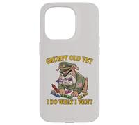Retro GRUMPY OLD VET DO WHAT WANT Eat Crayons Dad Bod Proud Case for iPhone 15 Pro