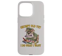 Retro GRUMPY OLD VET DO WHAT WANT Eat Crayons Dad Bod Proud Case for iPhone 15 Pro Max