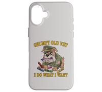 Retro GRUMPY OLD VET DO WHAT WANT Eat Crayons Dad Bod Proud Case for iPhone 16 Plus