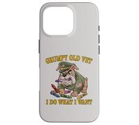 Retro GRUMPY OLD VET DO WHAT WANT Eat Crayons Dad Bod Proud Case for iPhone 16 Pro