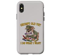 Retro GRUMPY OLD VET DO WHAT WANT Eat Crayons Dad Bod Proud Case for iPhone X/XS