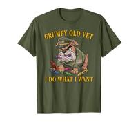 Retro Grumpy Old Vet DO What Want Eat Crayons Dad BOD Proud T-Shirt
