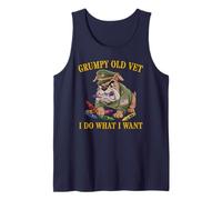 Retro Grumpy Old Vet DO What Want Eat Crayons Dad BOD Proud Tank Top
