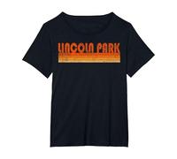 Retro Grunge Lincoln Park Chicago T-Shirt, Women's Plus, Black, 2X