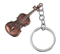 Retro Guitar Keychain Key Zinc Instrument Musical Ring Alloy