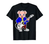 Retro Guitar Rock Music of Cute Pig T-Shirt