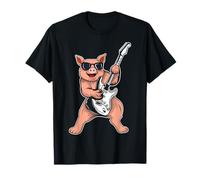 Retro Guitar Rock Music of Cute Pig T-Shirt