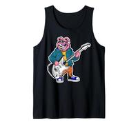 Retro Guitar Rock Music of Cute Pig Tank Top