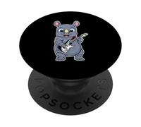 Retro Guitar Rock Music of Cute Rhino PopSockets Adhesive PopGrip