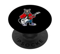 Retro Guitar Rock Music of Cute Rhino PopSockets Adhesive PopGrip