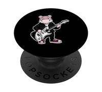 Retro Guitar Rock Music of Cute Rhino PopSockets Adhesive PopGrip