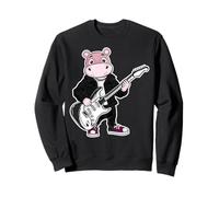 Retro Guitar Rock Music of Cute Rhino Sweatshirt