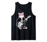 Retro Guitar Rock Music of Cute Rhino Tank Top