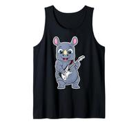 Retro Guitar Rock Music of Cute Rhino Tank Top