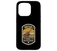 Retro Guitar Solves Most Of My Problems Funny Guitarist Case for iPhone 15 Pro