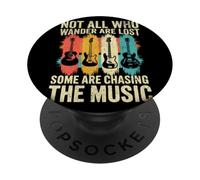 Retro Guitars Not All Who Wander Are Lost Chasing The Music PopSockets Adhesive PopGrip