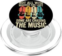 Retro Guitars Not All Who Wander Are Lost Chasing The Music PopSockets PopGrip for MagSafe