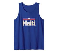 Retro Haiti Flag Haitian Caribbean Blue Ayiti Tank Top