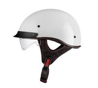 Retro Half Face Motorbike Helmet Moped Open Face Motorcycle Helmets ECEDOT Approved with Visor Half Cruiser Helmet for Adults Multi Layer Protection Quick Release Buckle N,M:57-58CM