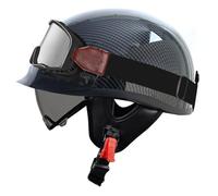 Retro Half Face Motorbike Helmet Open-Face Motorcycle Helmets DOTECE Certified with Scalable Visor and Goggles for Adults Men Women for Adults Men Women Four Seasons T,M:57-58CM