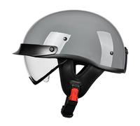 Retro Half Face Motorbike Helmet Open Face Motorcycle Helmets ECEDOT Approved with Visor Jet Helmet for Cruiser Moped Scooter for Adults Men Women Multi Layered Protection M,L:59-60CM