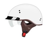 Retro Half Helmet Fashion Open Face Motorcycle Helmets Moped Motorbike Half Helmet ECEDOT Approved with Visor Vintage Cruiser Helmet for Adults Men Women Four Seasons E,XL:61-62CM