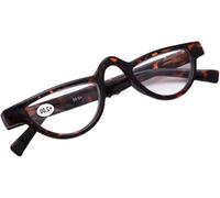 Retro Half Moon Reading Glasses, Anti Blue Light, Spring Hinge Reader Eyeglasses for Men and Women, 1.5x Magnification